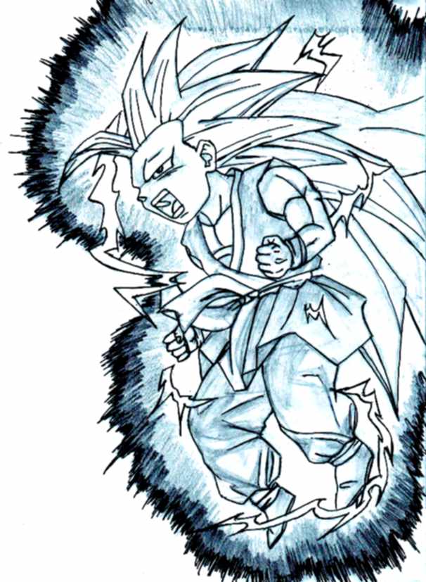 Fonds d'cran Art - Crayon Manga - Dragon Ball Z Super sayan Goku