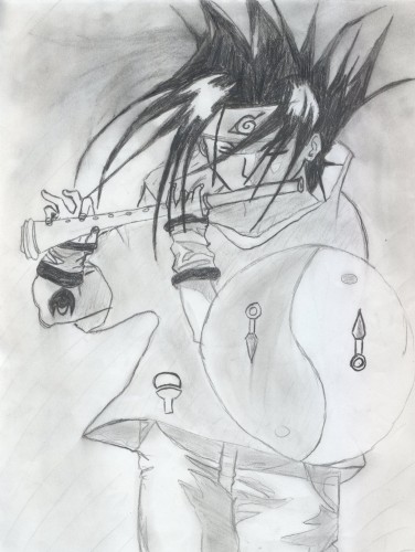 Fonds d'cran Art - Crayon Manga - Naruto Sasuke -flte