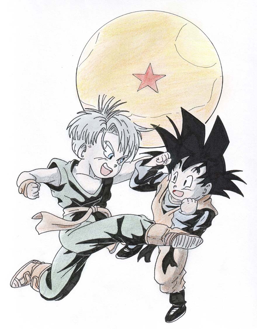 Fonds d'cran Art - Crayon Manga - Dragon Ball Z trunk vs sangoten