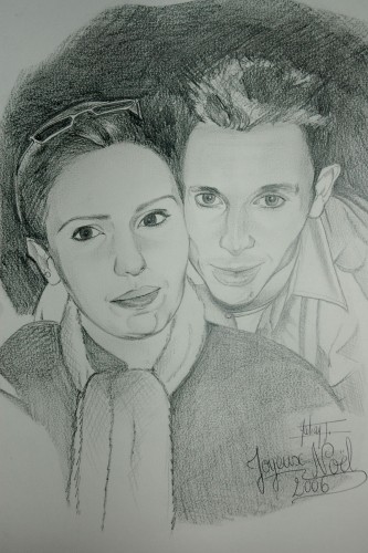 Wallpapers Art - Pencil Portraits Seb et sandrine