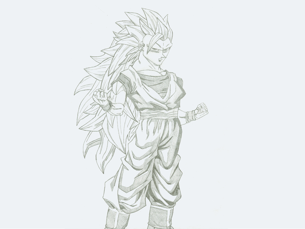 Fonds d'cran Art - Crayon Manga - Dragon Ball Z sangoku ssj3