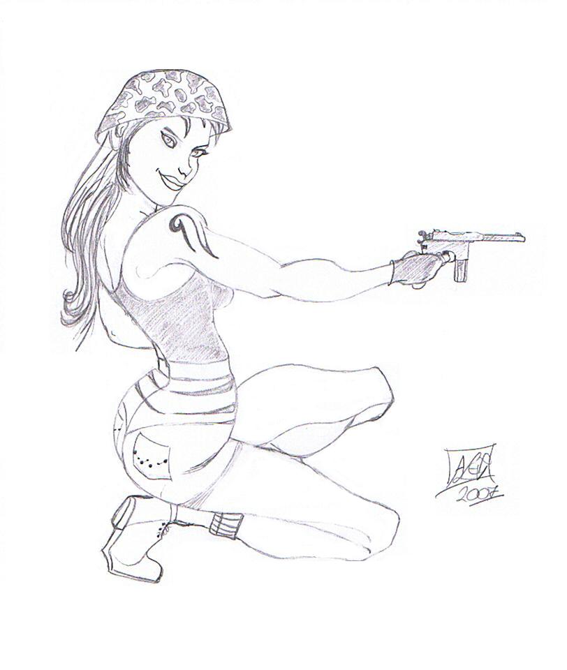 Wallpapers Art - Pencil Comics - Comics Army girl