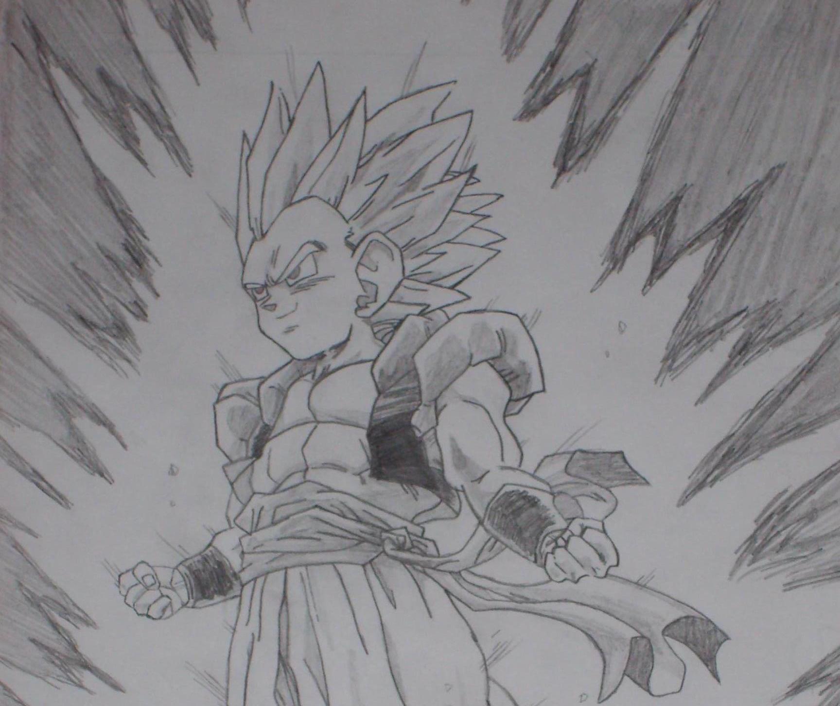 Fonds d'cran Art - Crayon Manga - Dragon Ball Z Gotenks Super Sayen