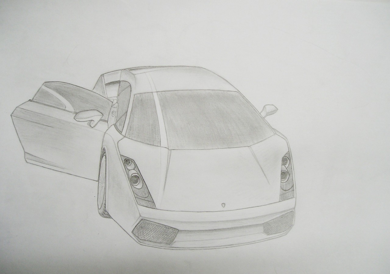 Fonds d'cran Art - Crayon Voitures et Motos Lamborgini Gallardo by mee