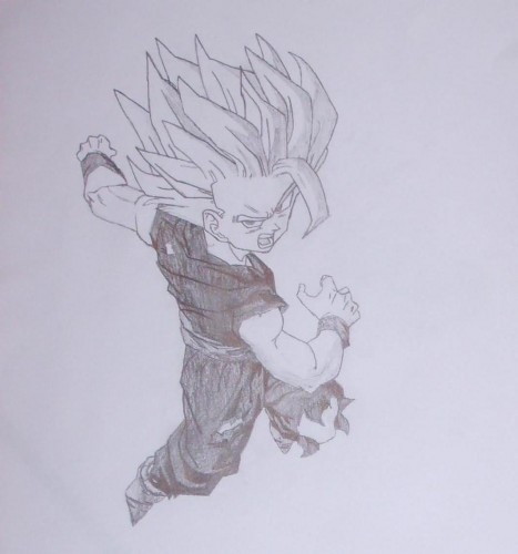 Wallpapers Art - Pencil Manga - Dragon Ball Z Sangohan attaque!