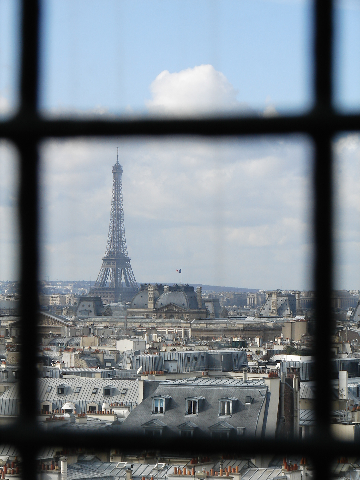 Fonds d'cran Constructions et architecture Statues - Monuments Grille sur fond de Tour Eiffel