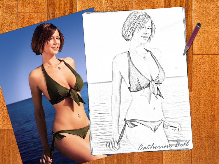 Fonds d'cran Clbrits Femme Catherine Bell Dessin