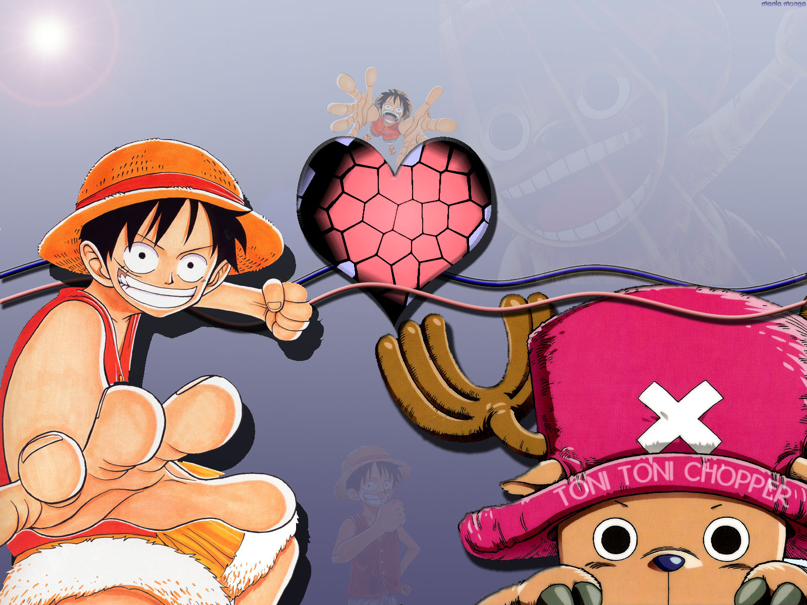 Fonds d'cran Manga One Piece toni vs lufy