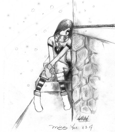 Wallpapers Art - Pencil Portraits Miss you