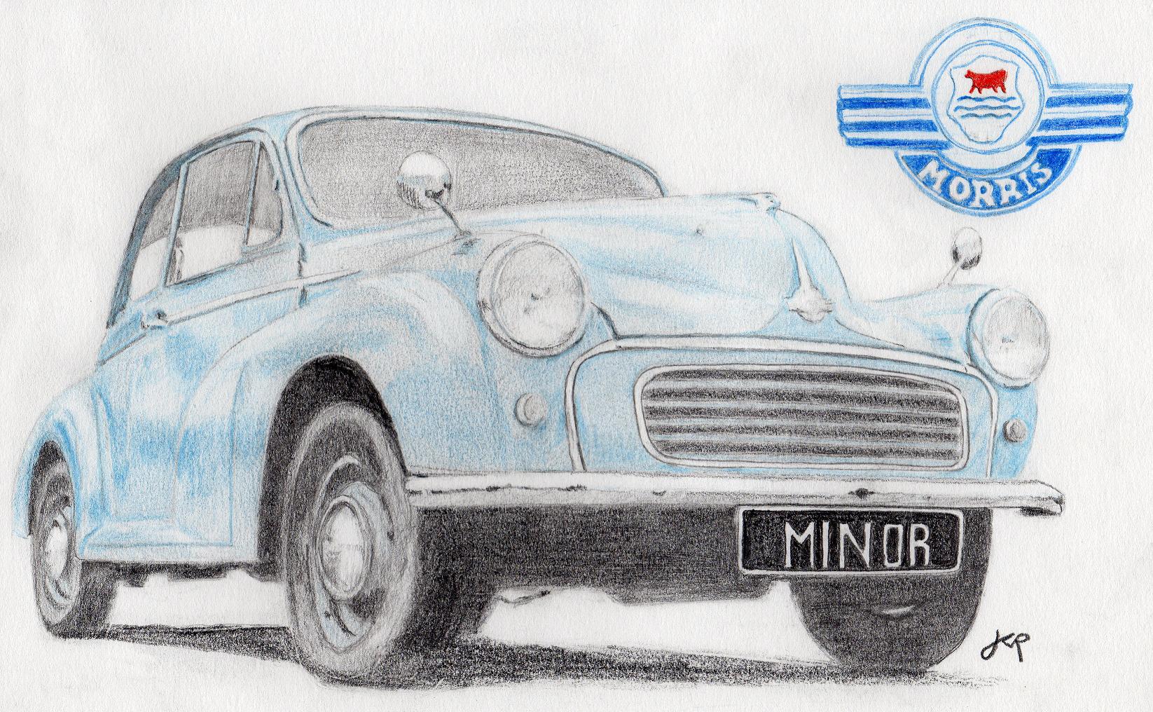 Wallpapers Art - Pencil Cars and motorbikes MORRIS MINOR