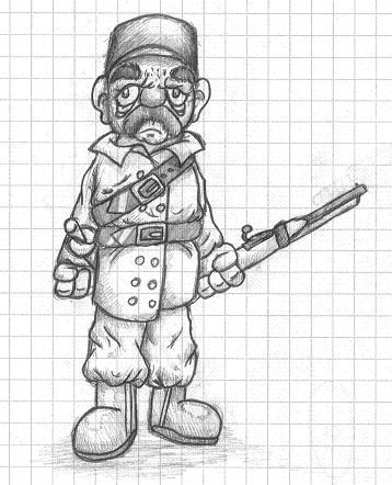 Fonds d'cran Art - Crayon Personnages Un soldat