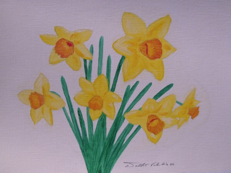 Wallpapers Art - Painting Flowers Narcisos