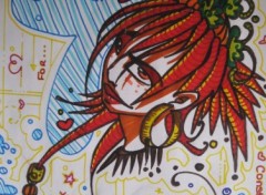 Fonds d'cran Art - Crayon fille...