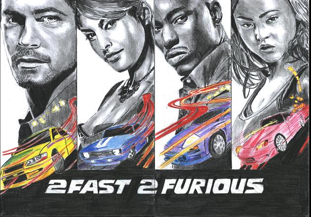 Fonds d'cran Art - Crayon Cinma - Sries TV 2 fast 2 Furious