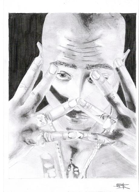 Fonds d'cran Art - Crayon Portraits 2 Pac