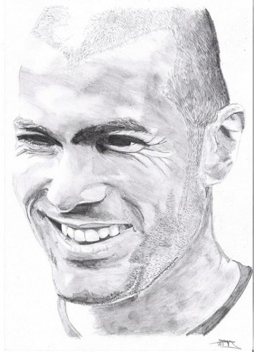 Wallpapers Art - Pencil Portraits Zinedine Zidane