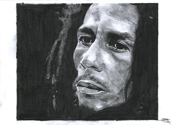 Fonds d'cran Art - Crayon Portraits Bob Marley