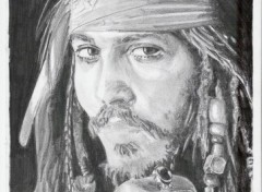 Wallpapers Art - Pencil Johnny Depp dans pirates des Carabes