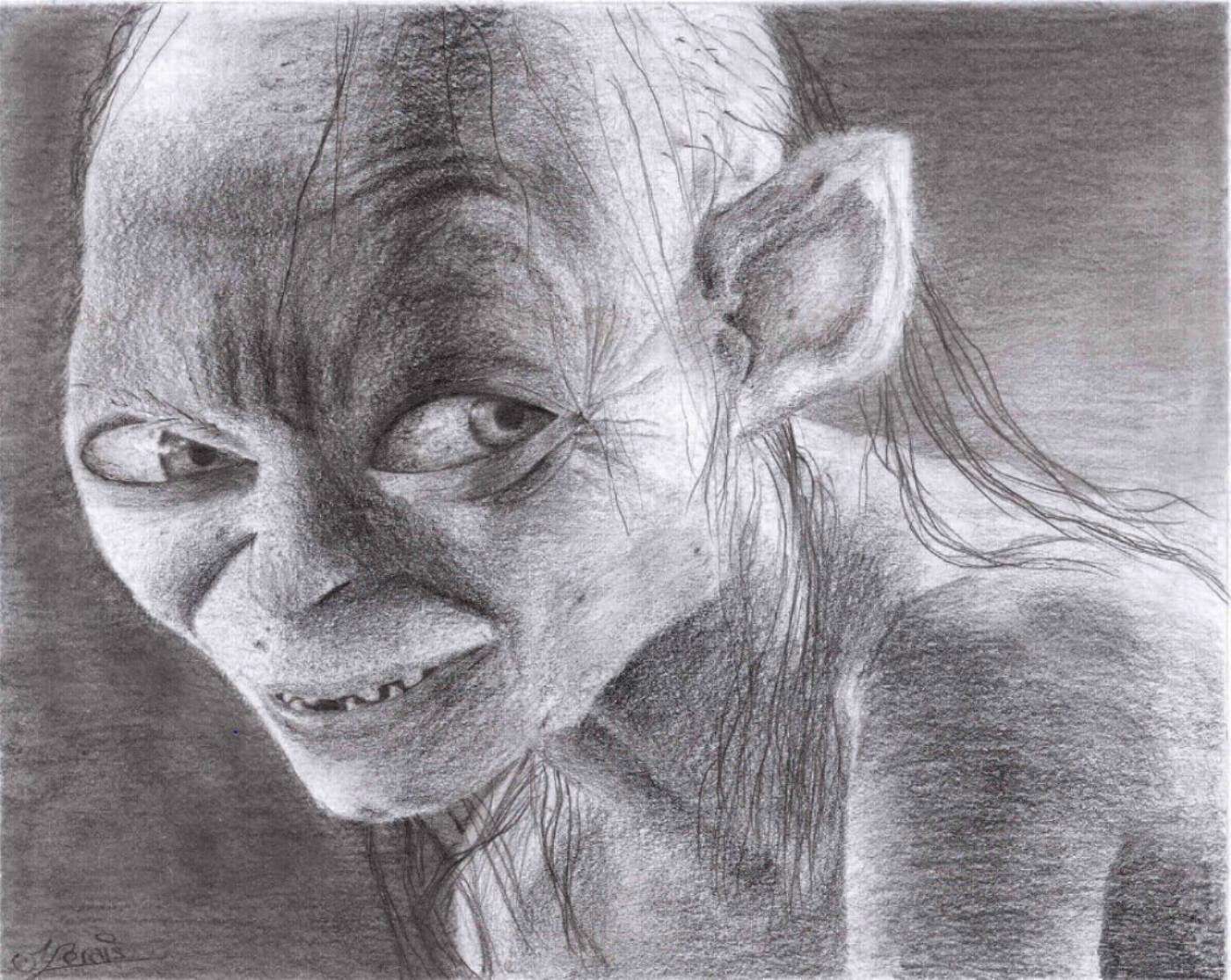 Fonds d'cran Art - Crayon Cinma - Sries TV gollum