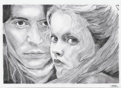 Wallpapers Art - Pencil Sleepy Hollow - Johnny Depp et Christina Ricci