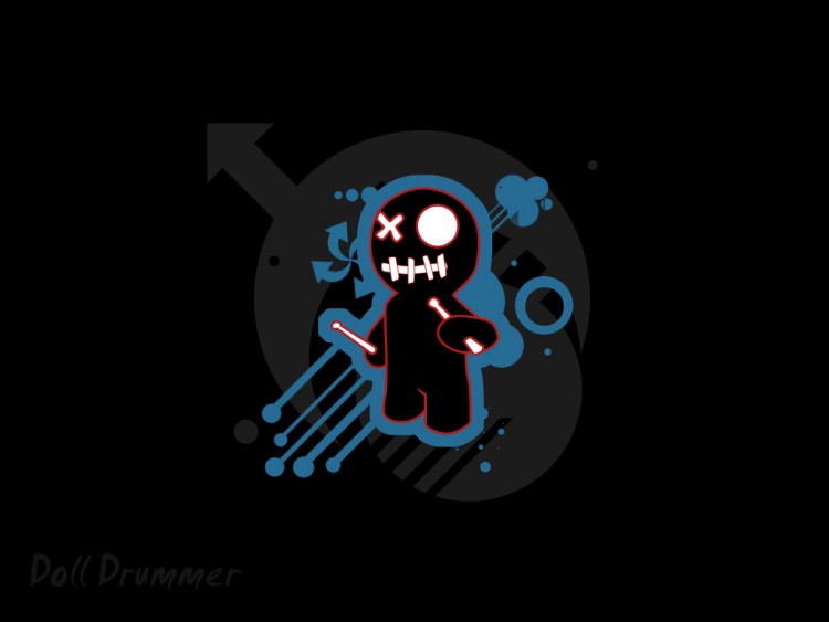 Wallpapers Digital Art Style Dark Doll Drummer