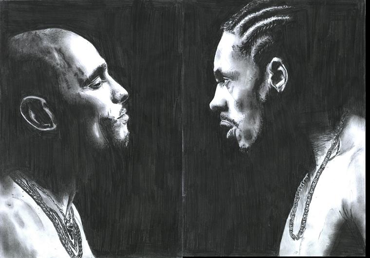 Fonds d'cran Art - Crayon Portraits NTM - Joey Starr   et Kool Shen