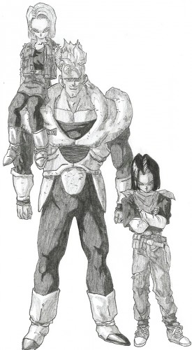 Fonds d'cran Art - Crayon Manga - Dragon Ball Z Les cyborgs