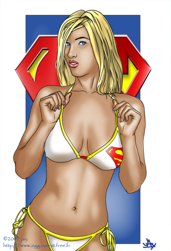 Fonds d'cran Art - Numrique Personnages supergirl-beach girl