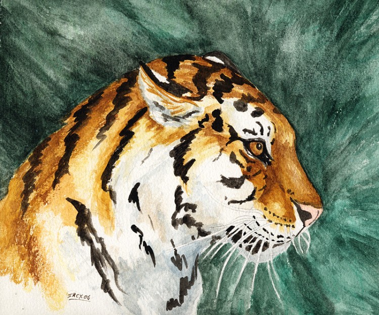 Wallpapers Art - Painting Animals Tigre