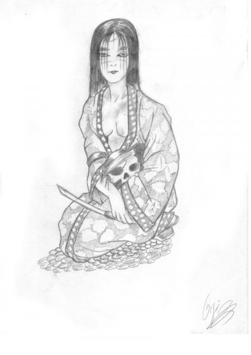 Wallpapers Art - Pencil Japanese Sketches lili