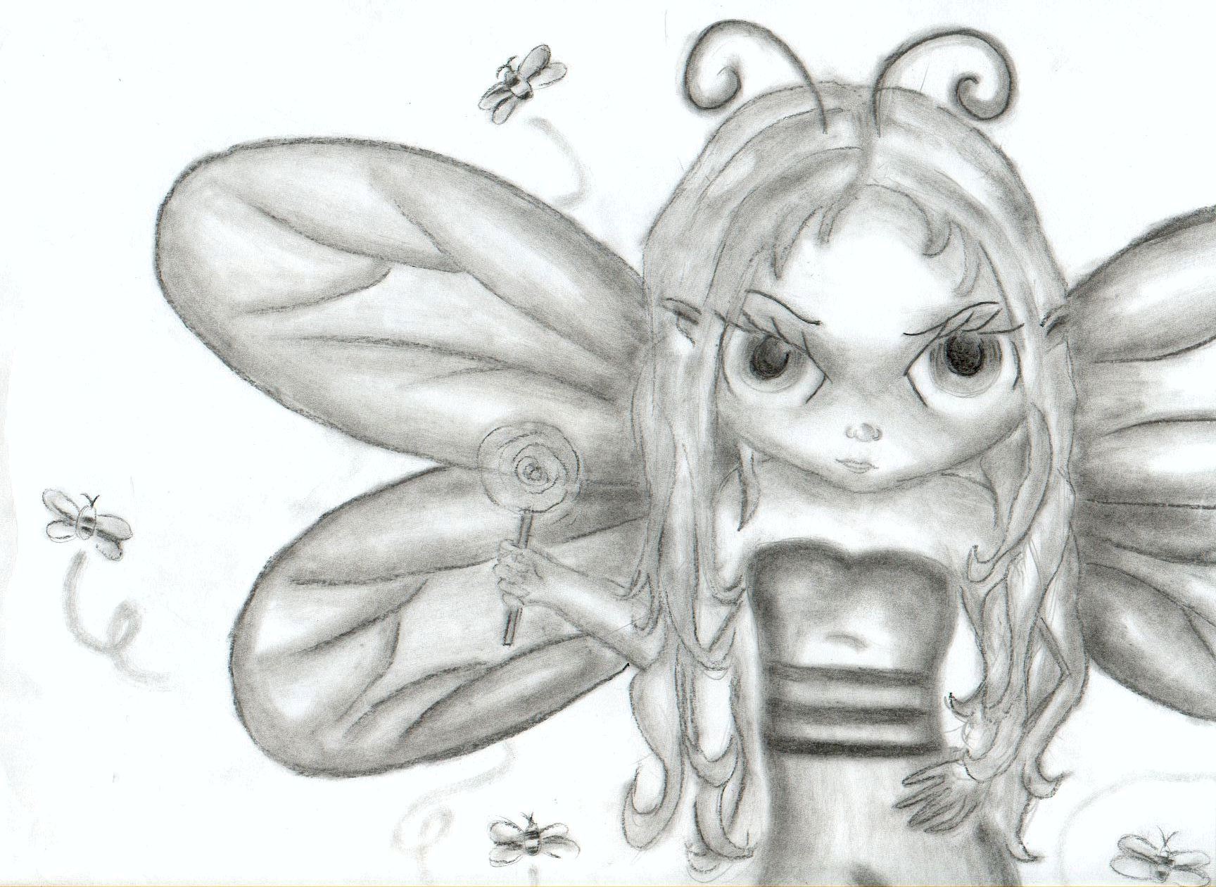 Fonds d'cran Art - Crayon Fantasy - Fes fe abeille