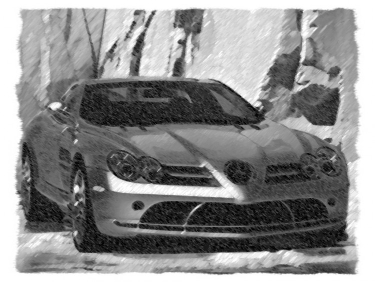 Fonds d'cran Voitures Mercedes slr fusain