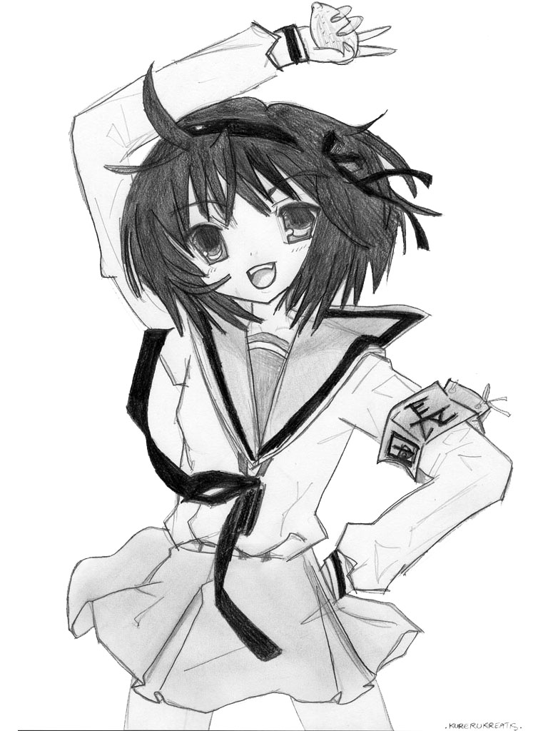 Fonds d'cran Art - Crayon Manga - Suzumiya Haruhi No Yuuutsu Suzumiya