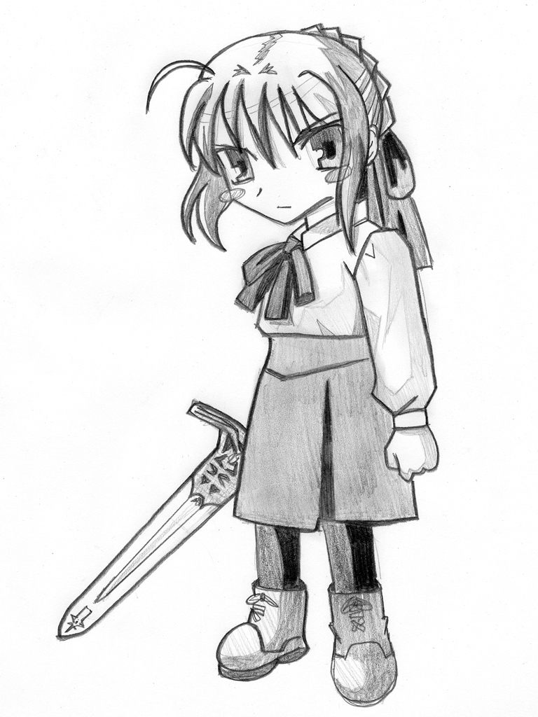 Fonds d'cran Art - Crayon Manga - Fate Stay Night Saber