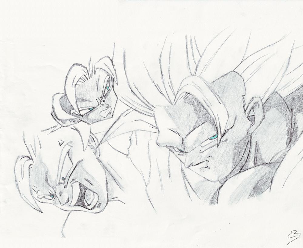 Wallpapers Art - Pencil Manga - Dragon Ball Z Goku 1, 2 et 3