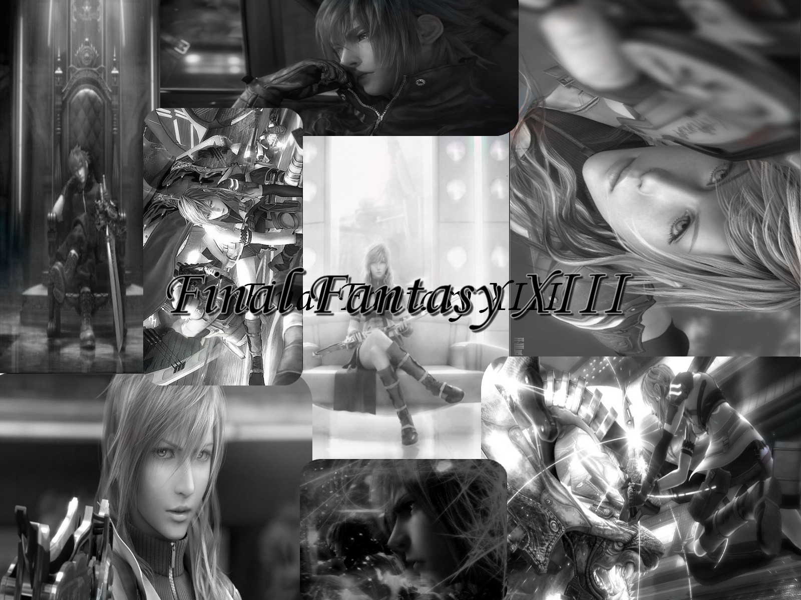 Wallpapers Video Games Final Fantasy XIII Final Fantasy 13 et versus 13 noir et blanc