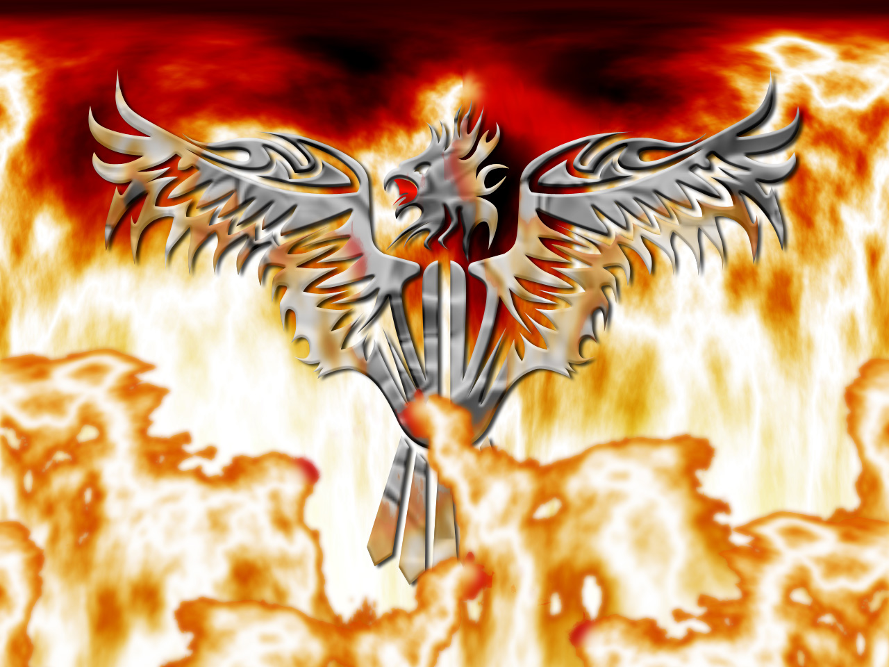 Wallpapers Fantasy and Science Fiction Creatures : Phoenix Le Phoenix sort de ses flames