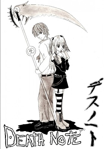 Fonds d'cran Art - Crayon Manga - Death Note Raito et Misa