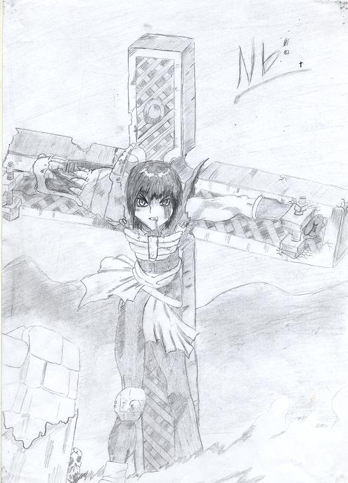 Wallpapers Art - Pencil Manga - Devil Devil sword crucifi