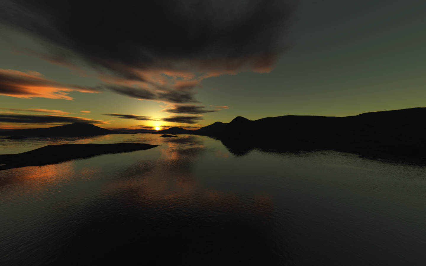 Wallpapers Digital Art 3D - Terragen sunset03