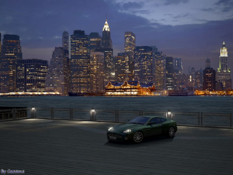 Fonds d'cran Jeux Vido Gran Turismo 4 Aston Martin Vanquish at Brooklyn