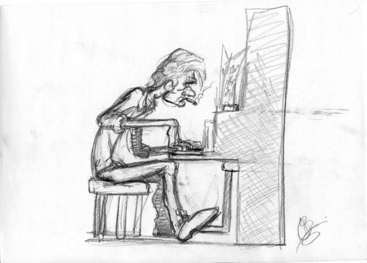 Wallpapers Art - Pencil Sketches un pianiste