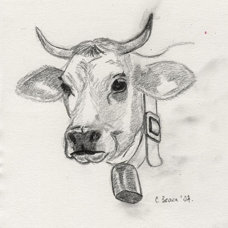 Fonds d'cran Art - Crayon Animaux - Vaches ... retour de vacances...