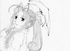 Wallpapers Art - Pencil Belldandy and umbrella