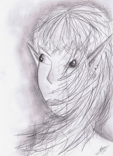 Wallpapers Art - Pencil Portraits Elfe