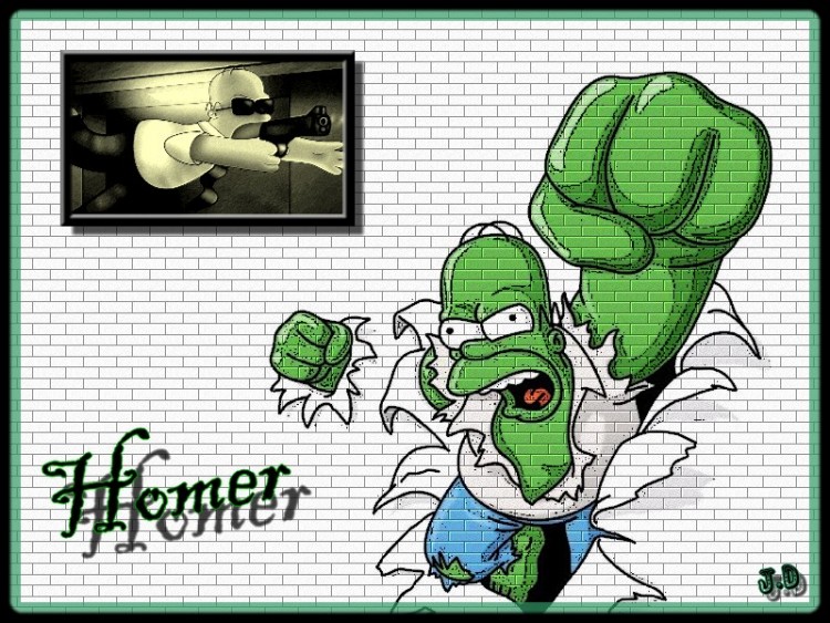 Wallpapers Cartoons The Simpsons Hulk Homer