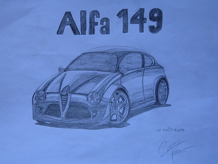 Fonds d'cran Art - Crayon Voitures et Motos Remplacante de l'Alfa 147