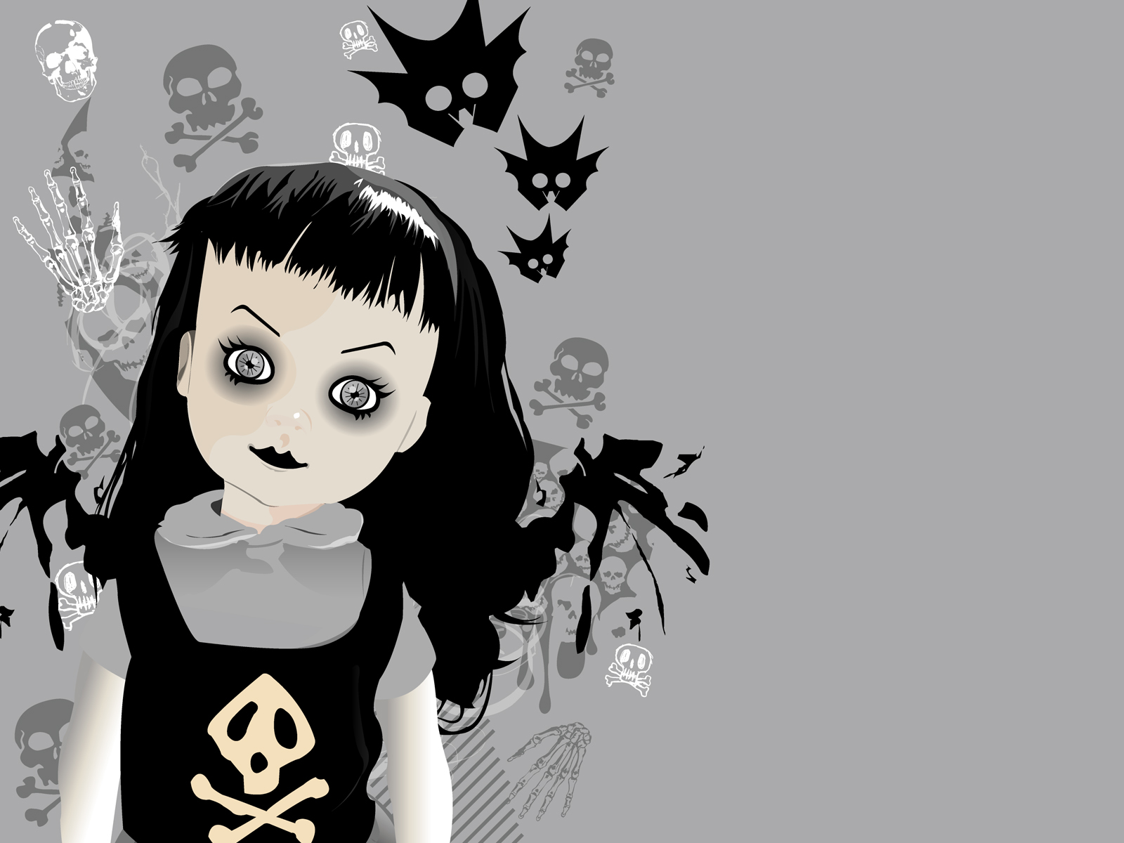 Wallpapers Digital Art Style Goth Living Dead Dolls-Mildread