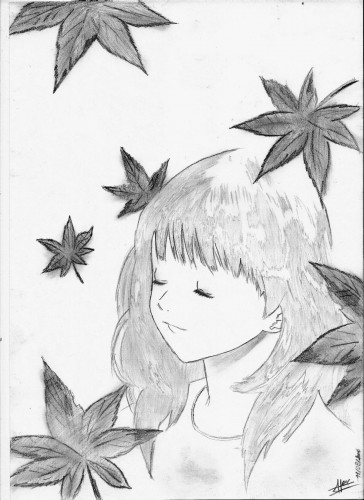 Fonds d'cran Art - Crayon Manga - I''s Feuille...