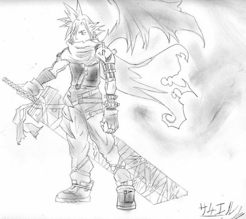 Wallpapers Art - Pencil Manga - Final Fantasy Clad KDh